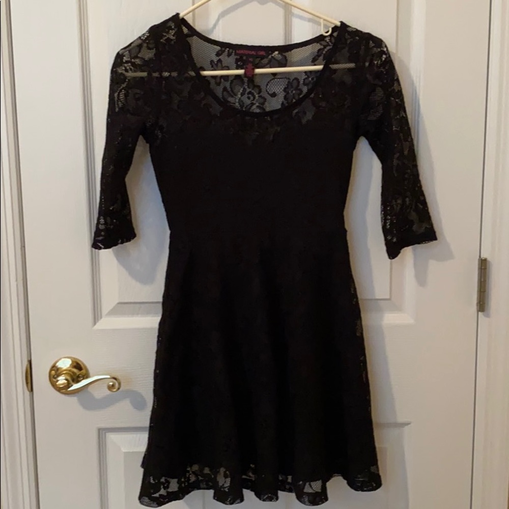 Material Girl black lace dress Size XS